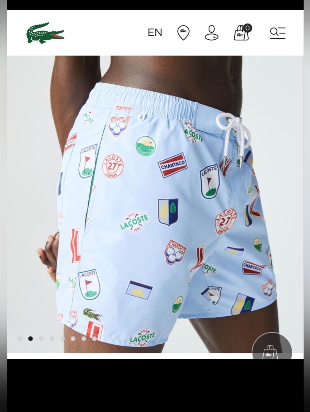 Lacoste Young Mens Or Boys Golf Print Swim Trunks Pants Size Small S
